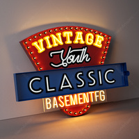 Letrero Luminoso Personalizado de Estilo Vintage para Decoración de Tiendas, Letrero Luminoso con Bombillas para Negocios