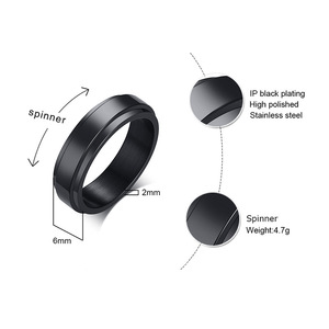 6MM Rotatable Smooth Stainless Steel Couple <b>Ring</b> Plain <b>Spinner</b> Band For Men Women Comfort Fit Index Finger <b>Ring</b> - Product Image 3