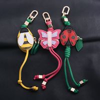 Porte-clés en cuir PU personnalisé en gros, motif animal (papillon, abeille, coccinelle), breloque de sac, mini porte-monnaie 3D, accessoire de sac à main, cadeau