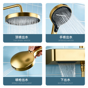 Diron Shower Set <b>Round</b> <b>Brushed</b> Gold Stainless Steel 0.8mpa Corrosion Prevention Bathroom Toilet - Product Image 5
