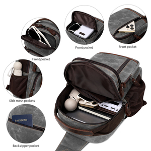 Bolso bandolera de lona impermeable para hombre, bandolera de viaje para caminar, deporte informal al aire libre, logotipo personalizado, bandolera de lona para hombro, para hombre, a prueba de agua, a prueba de agua - Product Image 3