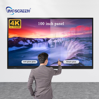 INGSCREEN - Pizarra Interactiva Todo en Uno con Pantalla Táctil Infrarroja de 65 Pulgadas para Conferencias y Enseñanza, 20 Puntos de Contacto, Panel LCD