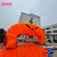 Arche gonflable citrouille orange, décoration de fête, entrée gonflable en forme de citrouille