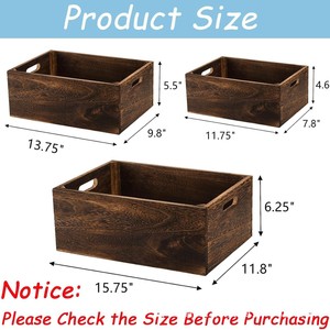 Wooden Desktop Storage <b>Box</b> Rectangular Solid Wood Organizer For Office Home Decorative Storage With Handle 30x20x11.5cm - Product Image 3