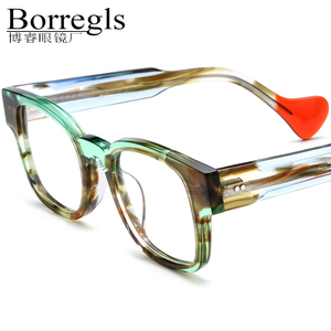Monture de lunettes Borregls multicolore en acétate pour femme, nouvelle collection 2025, lunettes optiques carrées transparentes pour homme, modèle 19357 - Product Image 1