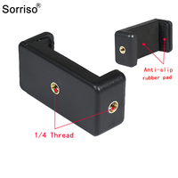 SORRISO Clip de téléphone à double trou UNC 1/4 pouce Support de téléphone pour anneau lumineux Trépied Monopode Perche à selfie Accessoires de photographie
