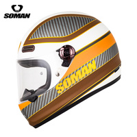 Casque de moto intégral vintage SOMAN en ABS avec fermeture rapide, ventilation, homologué DOT pour hommes et femmes H9