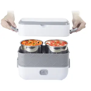 صندوق غداء للطبخ للتدفئة متعدد الوظائف صناديق تخزين بلاستيكية من الفولاذ المقاوم للصدأ سعة 1.2 لتر-2 لتر