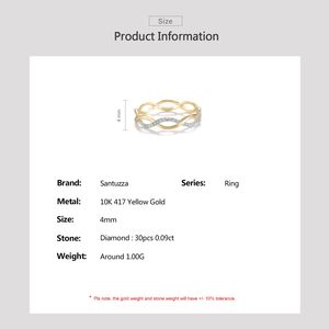 Anillo Apilable de Oro 10K con Diamantes Infinitos Trenzados, Banda Entrelazada de Media Eternidad con Micro Pavé para Joyería de Boda Femenina - Product Image 5
