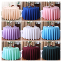 Nappe ronde blanche de 90 pouces personnalisée nappe solide en polyester lavable 170gsm