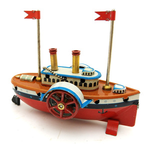 Jouet en étain vintage Robot Home Decor Modèle <span class=keywords><strong>Riverboat</strong></span> Décoration de Noël Jouets pour adultes Home Craft - Product Image 1