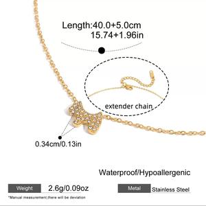 قلادة على شكل كلب من الفولاذ المقاوم للصدأ مع الزركون - قلادة أنيقة للنساء، هدية لمحبي الحيوانات الأليفة - Product Image 6