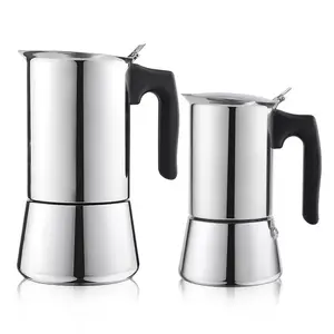 Moka 2 4 6 9 Cups Stove Top Travel Italian Stainless Steel Moka Pot Cafe Maker Can With Coffee Spoon Or Carry Bag For Travel