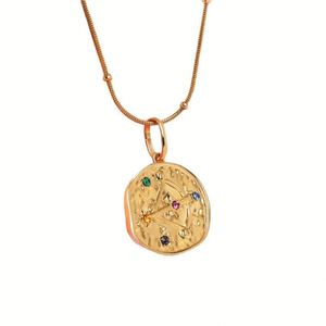 Colgante de la Constelación de Zodiaco Zoryn, Cadena Suelta Básica para DIY, con Baño de Oro de 18K en Cobre por Electroplacado al Vacío - Product Image 1