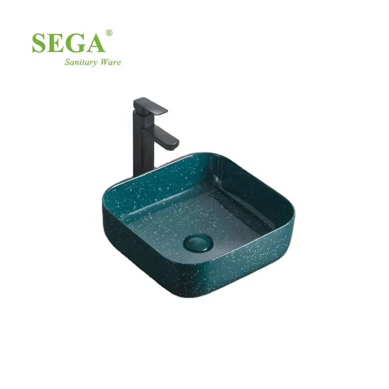 セラミック洗面器アート洗面器chaozhaoテーブルトップ洗面器バスルームシンクセラミック色緑小