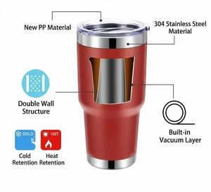 Gobelet isotherme <span class=keywords><strong>en</strong></span> acier inoxydable de 30 oz avec couvercle anti-fuite, tasse à café à double paroi pour les voyages <span class=keywords><strong>en</strong></span> voiture - Product Image 5
