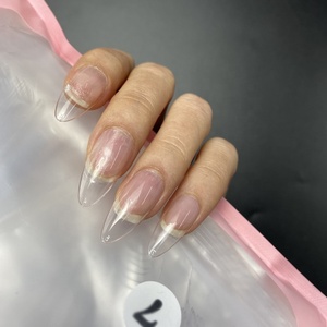 Puntas <span class=keywords><strong>de</strong></span> <span class=keywords><strong>uñas</strong></span> falsas <span class=keywords><strong>de</strong></span> almendro personalizadas, cubierta completa para salón, puntas <span class=keywords><strong>de</strong></span> Stiletto transparente esculpido, transparente, 500 Uds. - Product Image 2