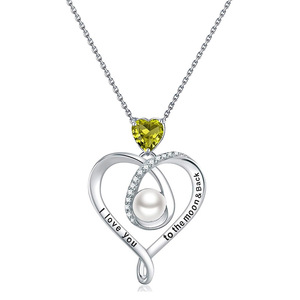 Collier pendentif cœur gravé pour femme, style perle, avec breloque incrustée scintillante, bijou de mode, cadeau pour usage quotidien - Product Image 2