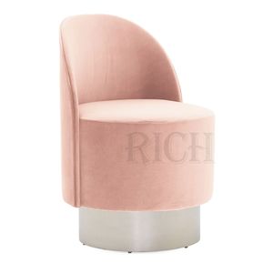 Silver Circular Base <strong>Occasional</strong> <strong>Chair</strong> Modern Nordic Living Room Luxury Lounge <strong>Chair</strong> <strong>pink</strong> Velvet Swivel Accent <strong>Chair</strong> - Product Image 4