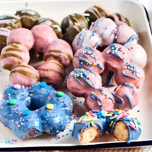 Tragbare kleine 3 Formen Mochi <span class=keywords><strong>Dinky</strong></span> Commercial <span class=keywords><strong>Auto</strong></span> Hefe angehoben Donut Maker Friteuse Extruder Maschine - Product Image 5