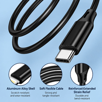 Câble de charge rapide USB C vers USB C personnalisé en PVC, cordon de charge Type C pour iPhone, smartphone Android, tablette, transfert de données