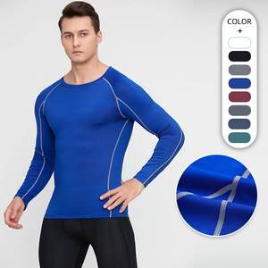 Men's <b>Long</b> <b>Sleeve</b> Quick Dry Breathable Stretch Compression Sports Shirt Ideal for Workout & Outdoor Activities - Product Image 2