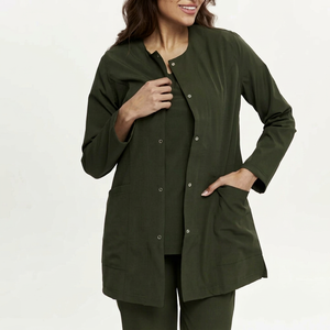 New Style Women's Nurse <b>Scrub</b> Jacket Set Hospital Use Lightweight Polyester/Spandex Material Customizable Options High Quality - Product Image 1