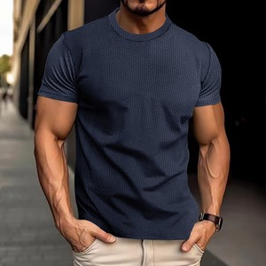 T-shirt da uomo <span class=keywords><strong>TKS</strong></span> per allenamento in palestra, in tessuto elasticizzato, vestibilità slim, ad asciugatura rapida, traspirante, pantaloncini sportivi casual in tessuto grezzo - Product Image 4