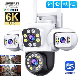 Levofast ba ống kính an ninh máy ảnh ngoài trời 360 ° viewptz Dome <span class=keywords><strong>Camera</strong></span> hdwifi <span class=keywords><strong>IP</strong></span> an ninh CCTV PIR con người phát hiện mạng Pin - Product Image 2