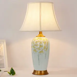 Lâmpada de cabeceira de cerâmica decorativa, estilo americano, vintage, lâmpada de cabeceira