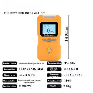 Ofis kablosuz yanıcı gaz analizörü CO H2S O2 CH4 dedektörü ile hava kalitesi monitör gaz analizörleri - Product Image 5