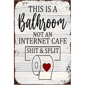 Rustic Wooden Hanging Door Plaque <strong>Funny</strong> <strong>Bathroom</strong> Sign for Home Restroom Bedroom Farmhouse Entryway Gift Featuring Still Life - Product Image 6