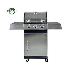 เตาบาร์บีคิวสแตนเลสแบบตั้งพื้นกลางแจ้ง ใช้ได้ทั้งแก๊สและถ่าน พร้อมเตา 3 หัวแบบคอมบิ - Product Image 3