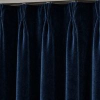 Rideaux occultants de luxe bleu marine en velours mat, avec cantonnière drapée, sur mesure, longueur au sol, en peluche épaisse, écologiques, modernes