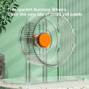 Roue à courir pour hamster silencieuse avec roulements, jouets pour hamster Golden Bear, rouleau de cage à billes pour exercice avec support - Product Image 2