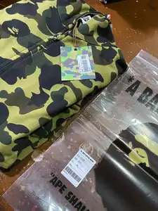 ผ้าฝ้าย 100% รุ่นเดิมอาบน้ํา Ape Shark Camo Zip Up Streetwearชุดฮิปฮอปเสื้อกันหนาวผู้ชายผู้หญิง U Nisex Bapees Hoodie