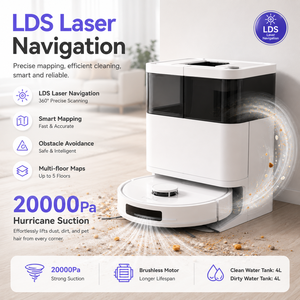 PD63S ULTRA Robot Vacuum <b>Mop</b> LDS Laser Navigation 20000Pa Dual Tank Smart App Control - Product Image 2