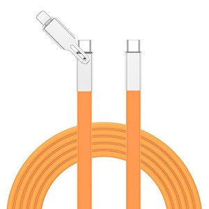 สายชาร์จแบบแบน Type-C 2-in-1 ความยาว 1.2 เมตร พร้อมหัวต่อ Lightning และ Type-C สำหรับอุปกรณ์ Apple และ Huawei - Product Image 1