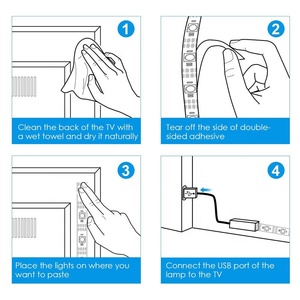 1m 2M 3M môi trường xung quanh ánh sáng LED Strip Lights đối với 40-60in TV nền biệt thự USB Backlight <span class=keywords><strong>Kit</strong></span> <span class=keywords><strong>Bluetooth</strong></span> App từ xa HDTV đèn nền - Product Image 5