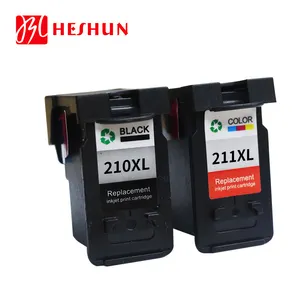 HESHUN PG-210xl CL-211x 220 211 210xl 211xl pg210 cl21 remanufactured स्याही कारतूस शो स्याही स्तर कैनन प्रिंटर सिर के लिए inkjet