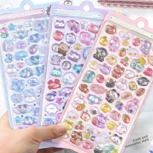 Adesivi Tridimensionali a Cartone Animato, <span class=keywords><strong>Animali</strong></span> Carini, Vivaci e Creativi in PVC, Divertenti Adesivi 3D Trasparenti per Ragazze - Product Image 5