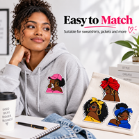 Patchs brodés personnalisés pour femmes afro-américaines, appliques en tissu à thermocoller pour vêtements et vestes