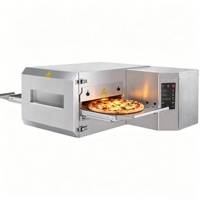 Équipement de boulangerie commercial, four à pizza à bande transporteuse électrique et à gaz, ligne de production automatisée de pizzas surgelées de 18/26/32 pouces