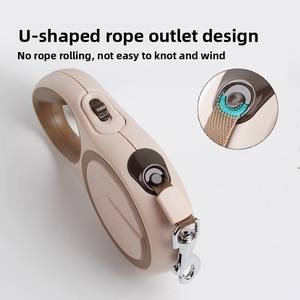 Laisse de chien rétractable automatique, verrouillage semi-automatique, conception absorbant les chocs, ressort en acier inoxydable, écologique, tendance, petits chiens - Product Image 2