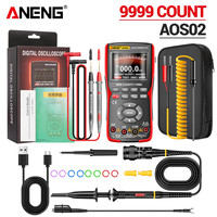 Multimeter osiloskop Digital profesional, untuk ANENG AOS02 True RMS 48 MS/s tingkat pengambilan sampel 10MHZ penyimpanan Data Bandwidth Analog