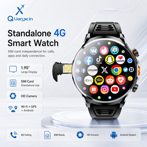 Montre connectée H18 4G LTE grand écran 3+32 Go WIFI GPS Caméra TikTok <span class=keywords><strong>YouTube</strong></span> Android iOS - Modèle avec accès carte SIM, contrôle tactile, bracelet en caoutchouc - Product Image 1