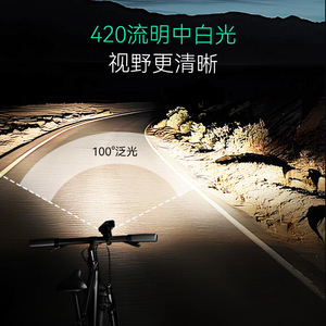 Bicycle Light LED Rechargeable COB Headlamp 4 Modes Waterproof Ipx5 Green Beige Z818 - Product Image 3