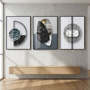 QKF Extra <b>Large</b> <b>Frame</b> Bright Geometry Portrait Canvas Wall Art Modern Home Living Room Bedroom Bathroom Original - Product Image 2