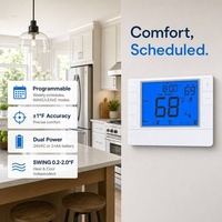 Thermostat numérique programmable OEM RTH705 24V HVAC 1 ° F Accuracy SWING Chauffage et Refroidissement à Double Alimentation par Batterie pour la Maison