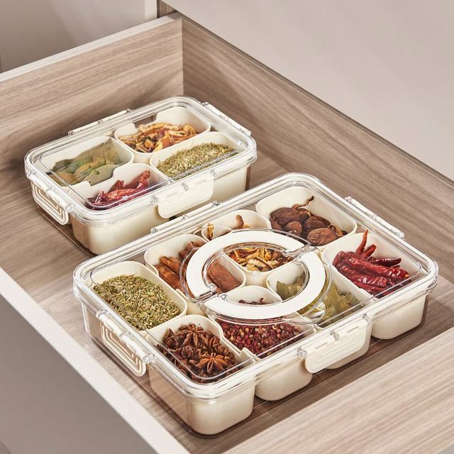 Handle Divided Serving Tray with 8 Compartments Snack Box for Candy Nuts Cookies Fruit Snacks for Party Favor or Wedding